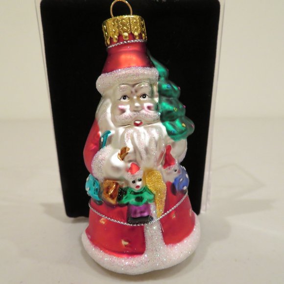 Christmas Glass Ornament Santa Handcrafted by Unique Treasure Gift Box Keepsake - Picture 2 of 6